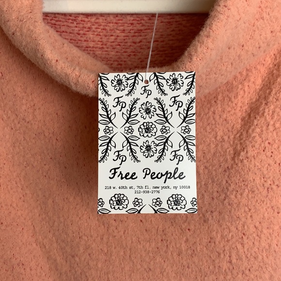 NEW Free People San Vicente Cotton Pullover in CHERRY PEACH COMBO - Picture 6 of 7